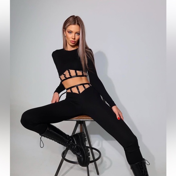 Lior Black Mesh Panel Two-Piece Set - Size XS - Picture 6 of 6